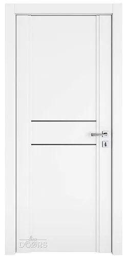 Дверь межкомнатная DG-M-7 Белый бархат/молдинги черные