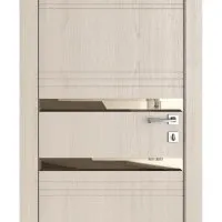 Дверь межкомнатная DO-515 Ясень капучино/зеркало Бронза