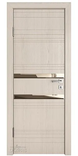 Дверь межкомнатная DO-515 Ясень капучино/зеркало Бронза