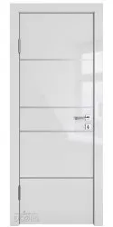 Дверь межкомнатная DG-517 Серый глянец/молдинги светлые