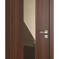 Дверь межкомнатная DO-510 Орех тисненый/зеркало Бронза