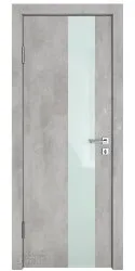 Дверь межкомнатная DO-504 Бетон светлый/стекло Белое