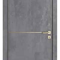 ШИ дверь DG-622 Бетон темный/молдинг золотой