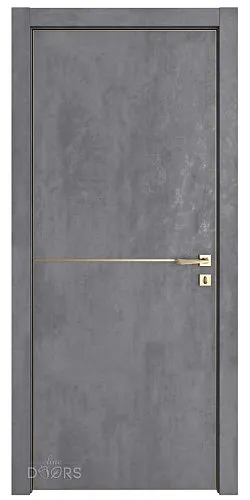 ШИ дверь DG-622 Бетон темный/молдинг золотой