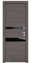 ШИ дверь DO-612 Ольха темная/стекло Черное