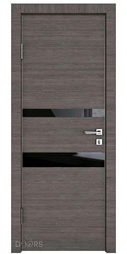 ШИ дверь DO-612 Ольха темная/стекло Черное