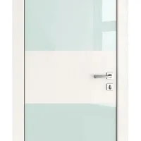 ШИ дверь DO-608 Белый ясень/стекло Белое