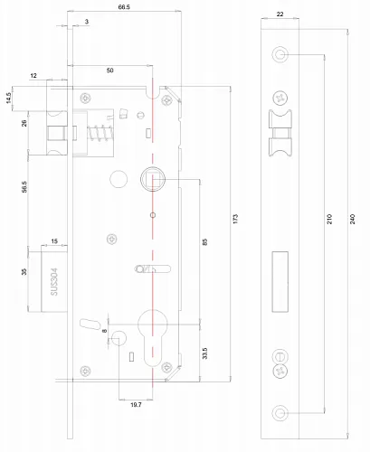 Электронный гостиничный замок HSU-9939-S