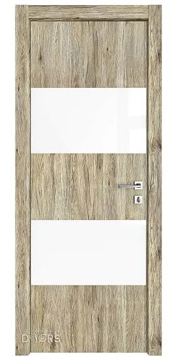 ШИ дверь DO-608 Рустик натуральный/стекло Белое