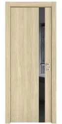 Дверь межкомнатная DO-507 Дуб светлый/стекло Черное