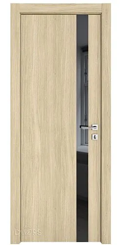 Дверь межкомнатная DO-507 Дуб светлый/стекло Черное