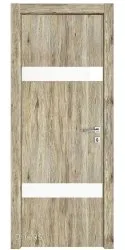 Дверь межкомнатная DO-502 Рустик натуральный/стекло Белое