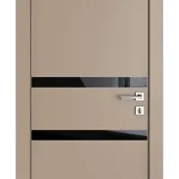 Дверь межкомнатная DO-513 Латте софт/стекло Черное