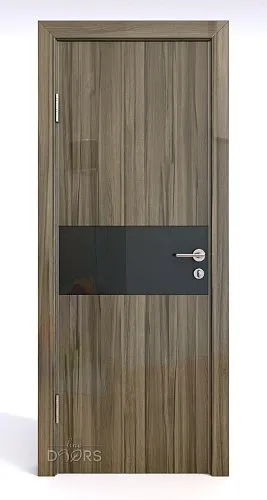 Дверь межкомнатная DO-501 Сосна глянец/стекло Черное