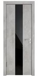 Дверь межкомнатная DO-510 Бетон светлый/стекло Черное