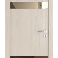 Дверь межкомнатная DO-502 Ясень капучино/зеркало Бронза