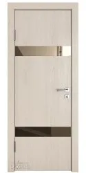 Дверь межкомнатная DO-502 Ясень капучино/зеркало Бронза