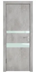 Дверь межкомнатная DO-512 Бетон светлый/стекло Белое