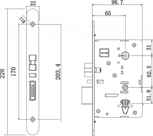Электронный гостиничный замок HSU-9938-S