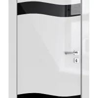 ШИ дверь DO-603 Серый глянец/стекло Черное