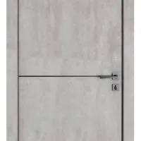 Дверь межкомнатная DG-522 Бетон светлый/молдинг черный