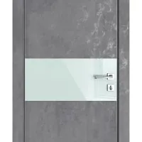 ШИ дверь DO-601 Бетон темный/стекло Белое