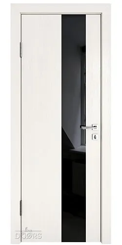 Дверь межкомнатная DO-504 Белый ясень/стекло Черное