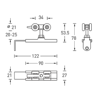 Комплект роликов для раздвижной двери AY 8315A