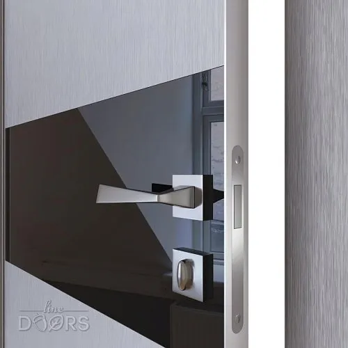 ШИ дверь DO-601 Металлик/стекло Черное