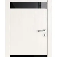 ШИ дверь DO-602 Белый ясень/стекло Черное