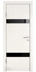 ШИ дверь DO-602 Белый ясень/стекло Черное