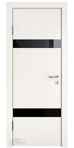 ШИ дверь DO-602 Белый ясень/стекло Черное