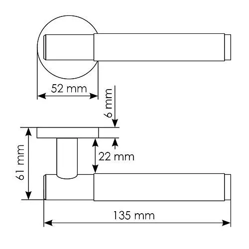 Дверная ручка MH-57-R6T BL