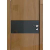 Дверь межкомнатная DO-501 Анегри темный/стекло Черное