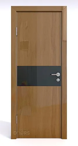 Дверь межкомнатная DO-501 Анегри темный/стекло Черное