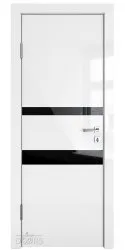 Дверь межкомнатная DO-512 Белый глянец/стекло Черное