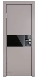 ШИ дверь DO-601 Серый бархат/стекло Черное