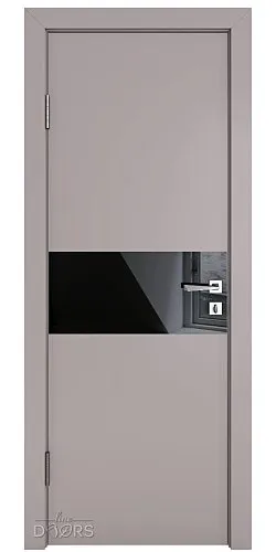 ШИ дверь DO-601 Серый бархат/стекло Черное