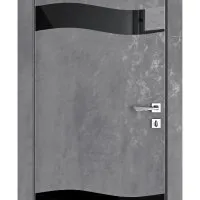 ШИ дверь DO-603 Бетон темный/стекло Черное