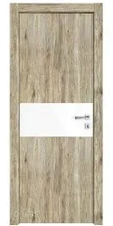 Дверь межкомнатная DO-501 Рустик натуральный/стекло Белое