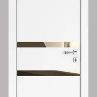 ШИ дверь DO-613 Белый бархат/зеркало Бронза