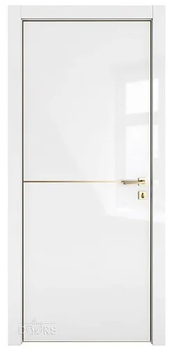 ШИ дверь DG-622 Белый глянец/молдинг золотой