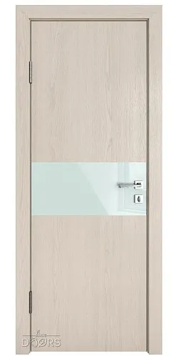 Дверь межкомнатная DO-501 Ясень капучино/стекло Белое