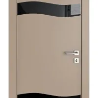 Дверь межкомнатная DO-503 Латте софт/стекло Черное