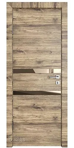 Дверь межкомнатная DO-513 Лофт светлый/зеркало Бронза