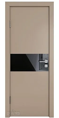 Дверь межкомнатная DO-501 Латте софт/стекло Черное