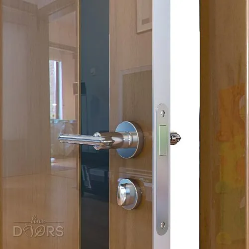 Дверь межкомнатная DO-507 Анегри темный/стекло Черное