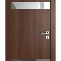 Дверь межкомнатная DO-502 Орех тисненый/Зеркало