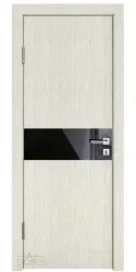 Дверь межкомнатная DO-509 Белая лиственница/стекло Черное