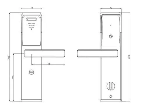Электронный гостиничный замок HSU-9937-S